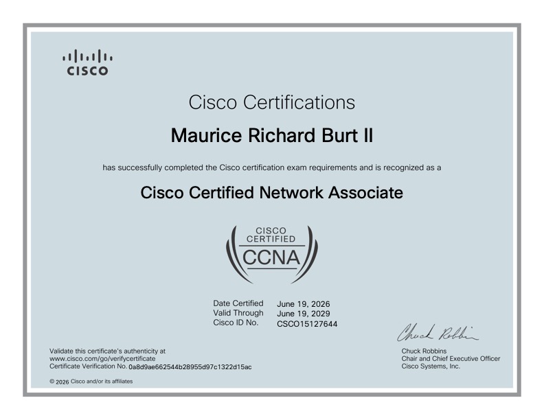 Cisco Certified Network Associate certificate